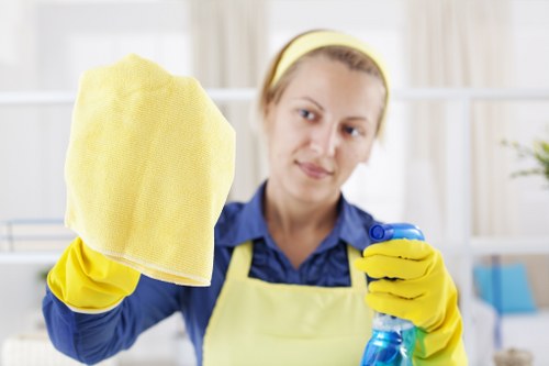 Cleaner preparing a one-off cleaning service for an Uxbridge home