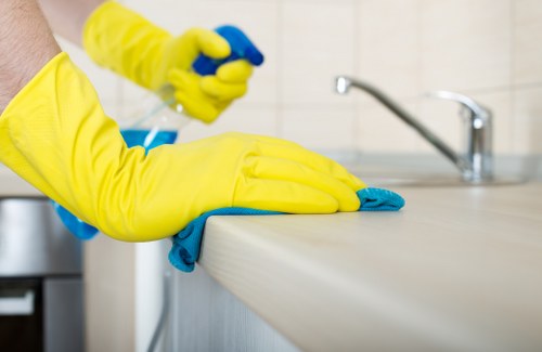 Freshly cleaned kitchen surfaces in a Uxbridge property