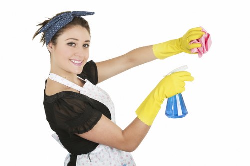 Local commercial cleaner maintaining floors and touchpoints in an Uxbridge business